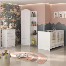 Quarto de Bebê Completo com Berço 3 em 1 com Colchão Multimóveis MP4154 Cor Branco Foto mini 2