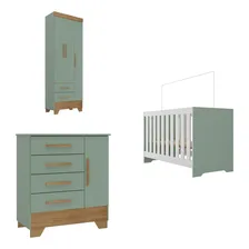 Quarto De Bebê Completo Guarda Roupa 4 Portas 2 Gavetas Com Foto mini  2