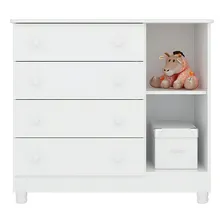 Quarto De Bebê Kit Com Guarda Roupa E Cômoda Lua Nova Branco Foto mini 2