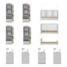 Quarto de Bebê Completo com Berço 3 em 1 com Colchão Multimóveis MP4163 Branco/Colorido Foto mini 4