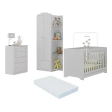 Quarto de Bebê Completo com Berço 3 em 1 com Colchão Multimóveis MP4163 Branco/Colorido Foto  mini 1
