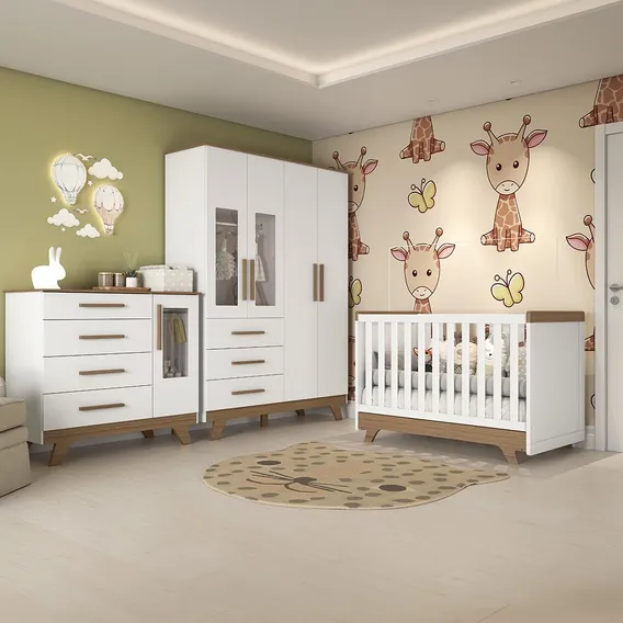Quarto De Bebê Completo Com Guarda Roupa Com Janela Berço Foto 1