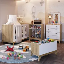 Quarto Infantil 4 Peças Berço 3 Em 1 Favo Mel 037 Itapuã/bco Foto mini  2