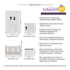 Quarto Infantil C/ Berço Americano 3 Em 1 Multimóveis Mp4360 Cor Branco Foto mini  3