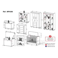 Quarto Infantil C/ Berço Americano 3 Em 1 Multimóveis Mp4360 Cor Branco Foto mini 4