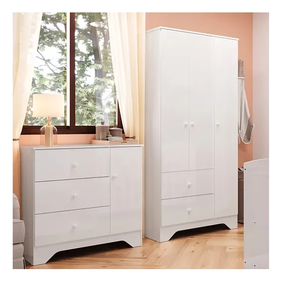 Quarto Infantil Com Guarda Roupa E C么moda 100% Mdf Cocada Foto 1