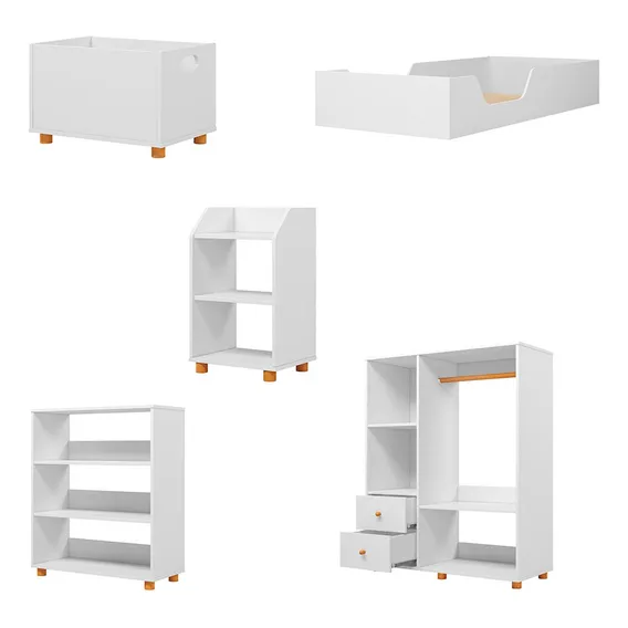 Quarto Infantil Completo Amarelinha 2 Gavetas Branco - Foto 1