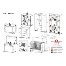 Quarto Infantil Completo com Berço Americano 3 em 1 com Colchão Incluso Multimóveis MP4361 Branco Foto mini 4