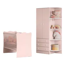 Quarto Infantil Completo Estrela 2 Portas 3 Gavetas Rosa Foto mini 1