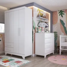 Quarto Infantil Completo Kids 5 Portas 6 Gavetas Branco Foto mini 2