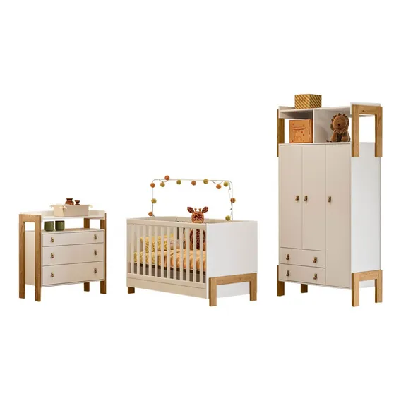 Quarto Infantil Completo Safari 3 Portas 5 Gavetas Cor Branco Foto 1