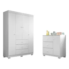 Quarto Infantil Duda 100% Mdf Roupeiro 4 Pt +c么moda 3 Gav Foto mini 2