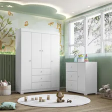 Quarto Infantil Duda 100% Mdf Roupeiro 4 Pt +c么moda 3 Gav Foto mini 1