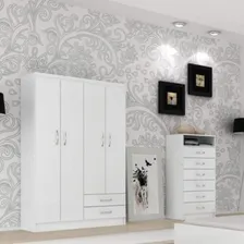 Quarto Solteiro Com Guarda Roupa 4 Portas E C么moda 6 Fe Foto mini 1