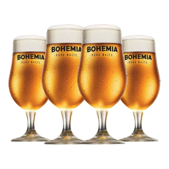 Quatro Taças Cerveja Chopp Bohemia - 380ml - Ambev Cor Transparente Foto 1