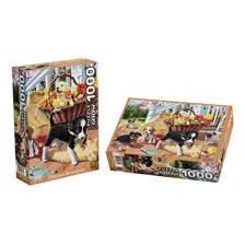 Quebra Cabeça 1000 Peças Filhotes Brincando Grow Foto mini  2