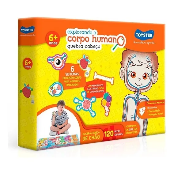 Quebra-cabeça 120 Peças Explorando O Corpo Humano Toyster Foto 1