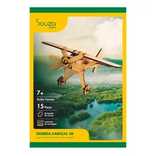 Quebra-cabeça 3d Aviao De Helice Cessna - 15 Peças - Mdf Foto mini  3
