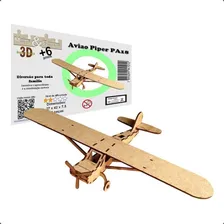 Quebra Cabeça 3d Avião Piper Pa18 Mdf Classic Foto mini 3