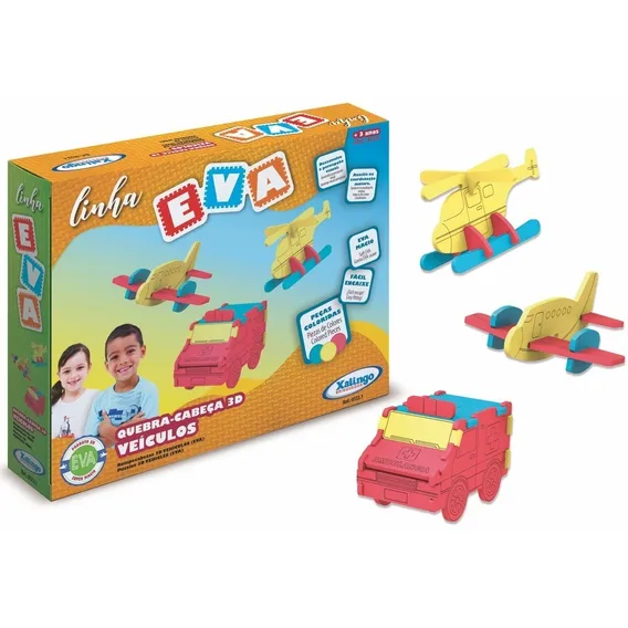 Quebra-cabeça 3d Veículos Eva Colorido 5221 Xalingo Foto 1
