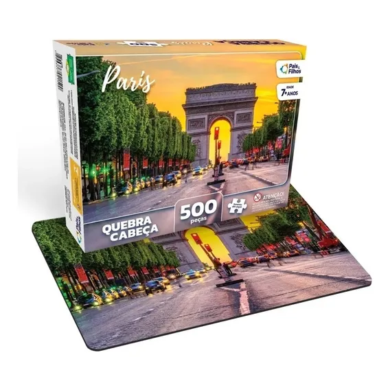 Quebra-cabeca 500 Peças Paris Arco Do Triunfo - Pais E Filho Foto 1