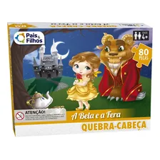 Quebra Cabeça A Bela E A Fera 80 Peças Pais & Filhos Foto  mini 1