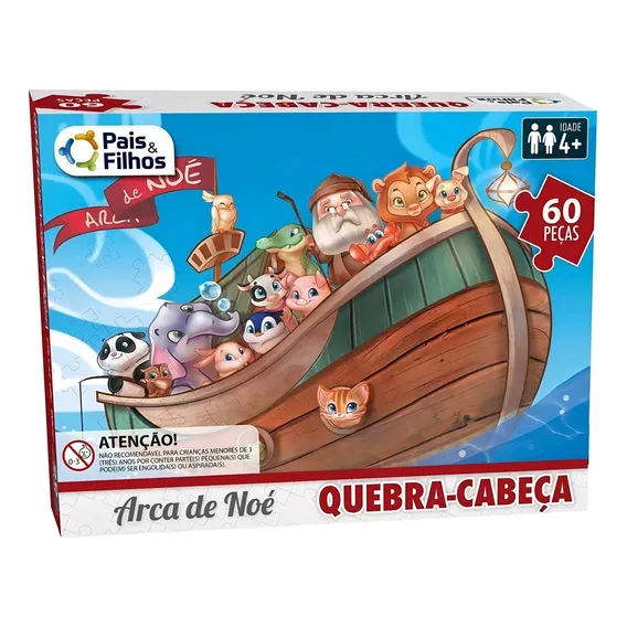 Quebra Cabeça Arca De Noé 60 Peças Pais & Filhos 2857 Foto 1