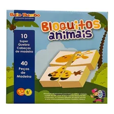 Quebra-cabeça Bloquitos Animais Brinquedo Educativo Foto mini 1