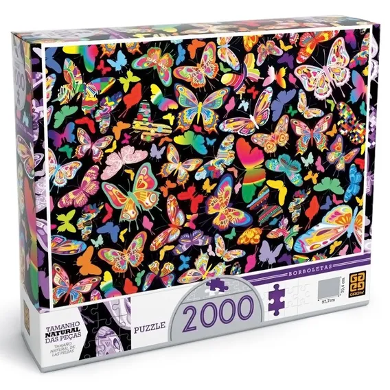 Quebra-cabeça - Borboletas - 2000 Peças - Grow Foto 1