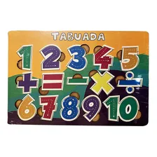 Quebra-cabeça Educativo Aprendendo A Tabuada Em Madeira Foto  mini 1