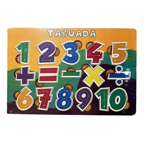 Quebra-cabeça Educativo Aprendendo A Tabuada Em Madeira Foto 1