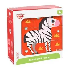Quebra-cabeça Em Blocos De Encaixe Animais - Tooky Toy Foto mini 3