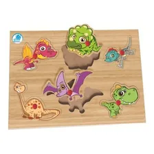 Quebra Cabeça Encaixe Pinos Dinos 6pcs Simque Foto  mini 1