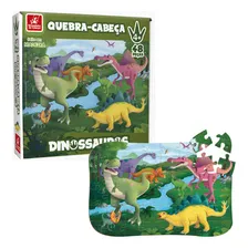 Quebra Cabeça Madeira 48 Peças Gigante Dinossauros 47x32 Cm Foto mini 4