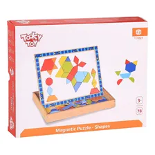 Quebra-Cabeça magnético formas com lousa de madeira Tooky Toy Foto mini 4