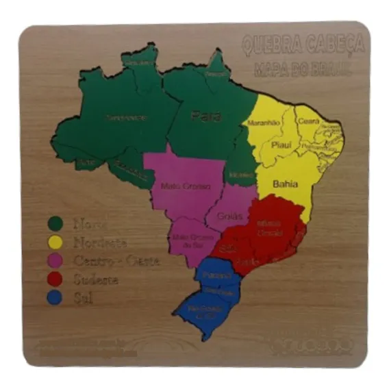 Quebra Cabeça Mapa Do Brasil Mdf Foto 1