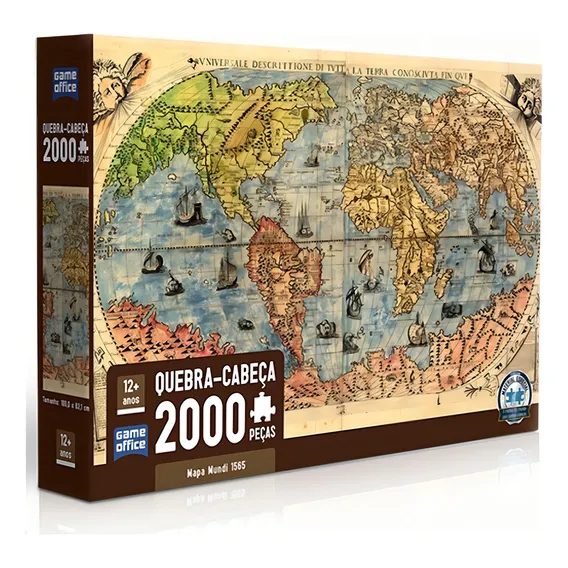Quebra Cabeça Mapa Mundi 2000 Peças Toyster Foto 1