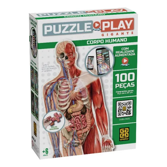 Quebra-cabeça Puzzle Play Gigante Corpo Humano Grow Foto 1