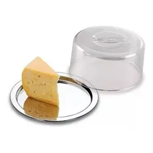 Queijeira Aço Inox Acrílico Conjunto Para Queijo Com Tampa Foto mini 4