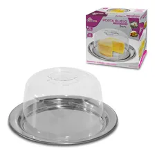 Queijeira Aço Inox Acrílico Conjunto Para Queijo Com Tampa Foto mini 1