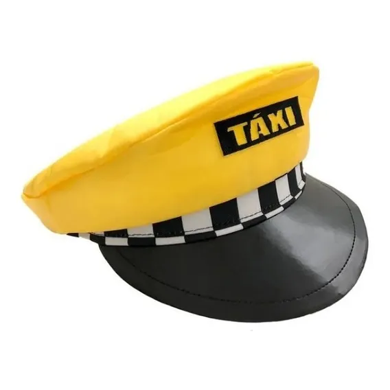 Quepe Chapéu Taxista Cor Amarelo E Preto Foto 1