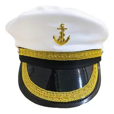 Quepe cor branco Kitok Chapéu Quepe Marinheiro disenho liso Capitao marinheiro - branco Foto mini 1