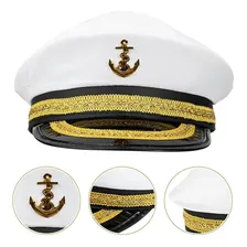 Quepe cor branco Kitok Chapéu Quepe Marinheiro disenho liso Capitao marinheiro - branco Foto mini 3