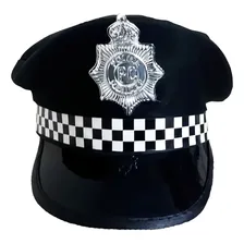 Quepe Policial Inglês Acessório Para Fantasia Policial Foto mini 1