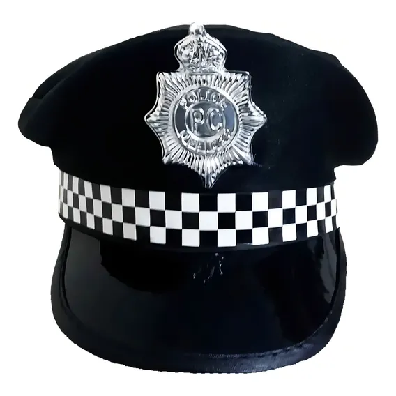 Quepe Policial Inglês Acessório Para Fantasia Policial Foto 1