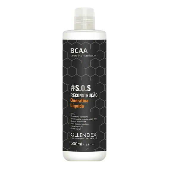 Queratina Liquida Hidrolisada Bcaa Gllendex 500ml Fragrância Do Tratamento Suave Cor De Cabelo Todos Foto 1
