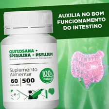 Quitosana Spirulina Psyllium - Kit 3 Frascos - 60 Cáps Cada. Sabor Sem sabor Foto mini 2