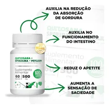 Quitosana Spirulina Psyllium - Kit 3 Frascos - 60 Cáps Cada. Sabor Sem sabor Foto mini 1
