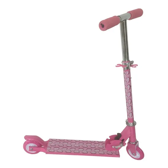 R2817 Patinete Unic贸rnio Menina 2r Com Led / Bbr Cor Rosa Foto 1