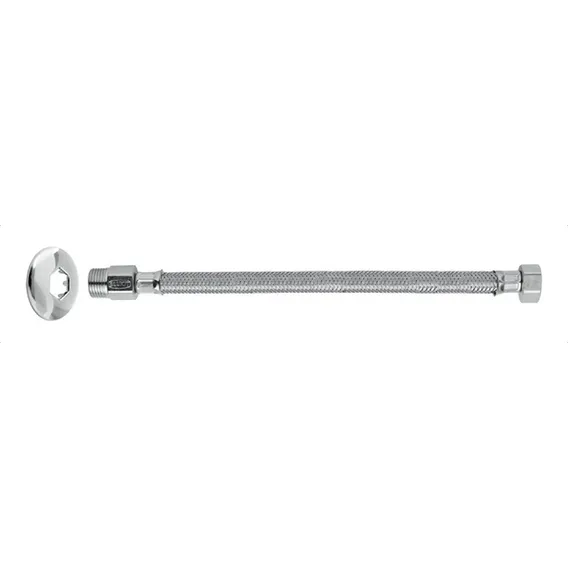 Rabicho Engate Flexível Aço Inox Mxf 2,00 M 1/2 Entrada Água Acabamento Não Cor Cinza Foto 1